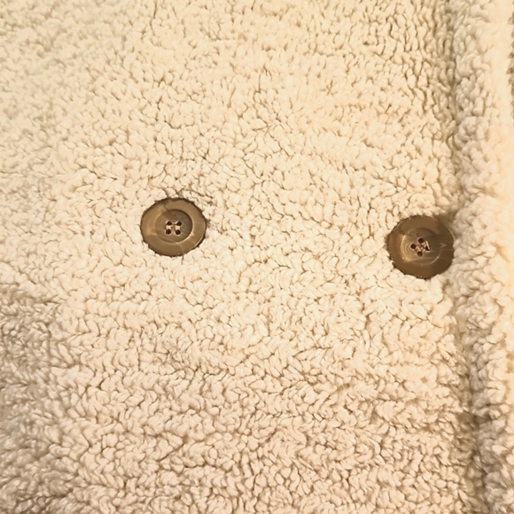 NWT Bearpaw Sherpa Fleece Mid Length Women's Coat. Button Closure, Cream Size 2X - Picture 6 of 9